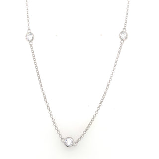Sterling Silver Scattered Cz Necklace