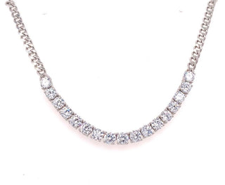 Sterling Silver Round Cz Necklace