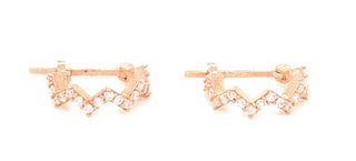 Rebecca Dubai Collection Rose Gold Plated Hoop CZ Earrings
