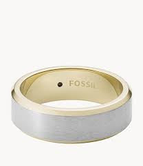 Fossil - All Stacked Up Two-Tone Stainless Steel Band Ring