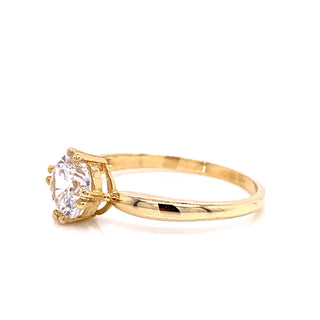 9ct Gold Cz Solitaire Ring