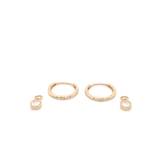 9ct Yellow Gold Oval Drop Clicker Hoops