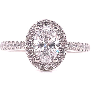 Zoey - Platinum 1.18ct Oval Halo Diamond Ring