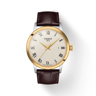 Tissot Gold Classic Dream with Brown Leather Strap