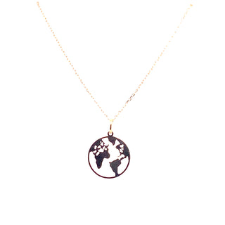 9ct Yellow Gold Map of the World Pendant