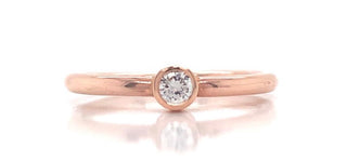 9ct Rose Gold 0.20ct Earth Grown Diamond Ring With Rubover Setting