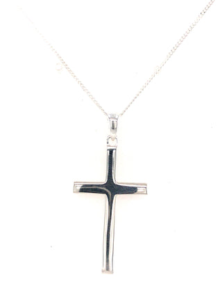 Sterling Silver Plain Polished Cross Pendant