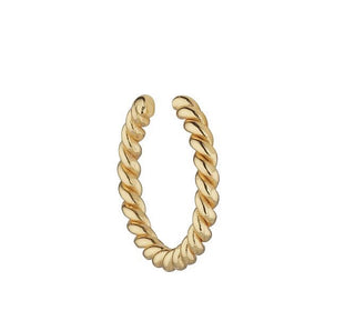 Sterling Silver And Gold 15mm Rope Ear Cuff
