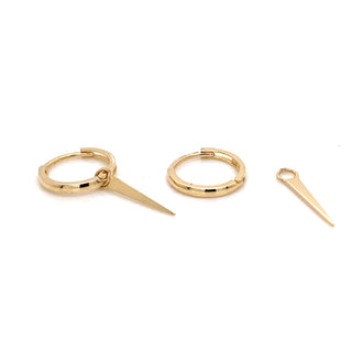 9ct Gold Hoop With Detachable Hanging Spike