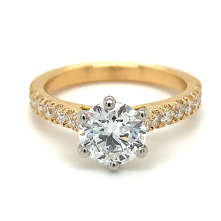 Liana - 18ct Yellow Gold 1.55ct Lab Grown Six Claw Solitaire Diamond Ring