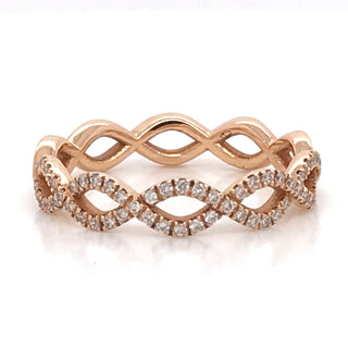 18ct Rose Gold Twisted Wedding Band