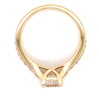 Amy - 18ct Yellow Gold Princess Cut Pave Shank Diamond Engagement Ring