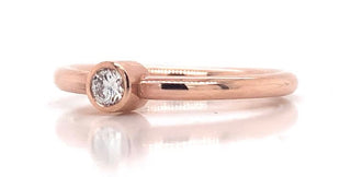 9ct Rose Gold 0.20ct Earth Grown Diamond Ring With Rubover Setting