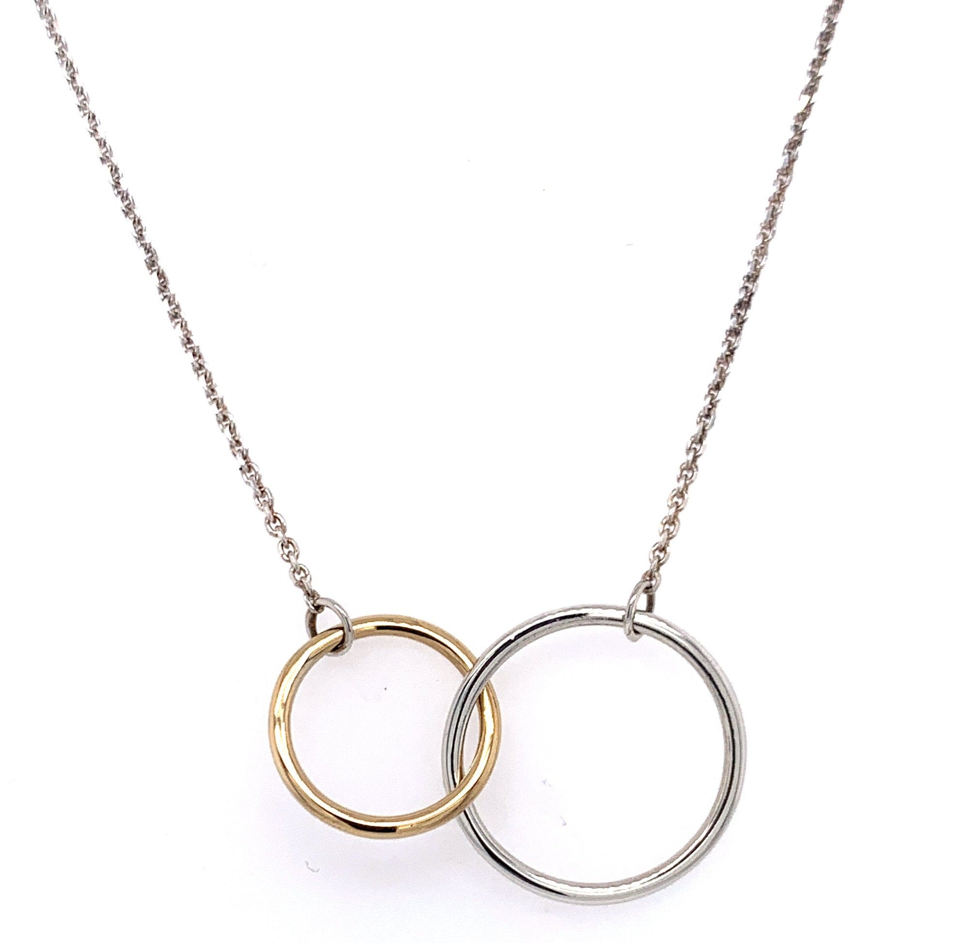 Double Circle Necklace - Sterling Silver