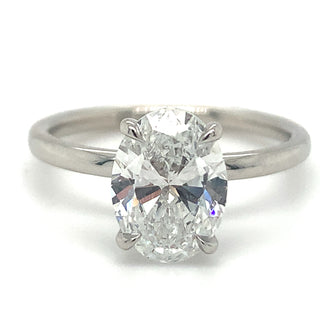 Valeria - Platinum 1.92ct Laboratory Grown Oval Solitaire with Hidden Halo