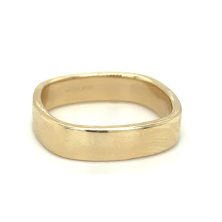 9ct Yellow Gold Gents Square 5mm Engagement Match Band