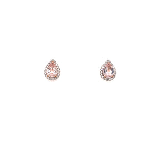 9ct Rose Gold and Morganite Pear Earrings