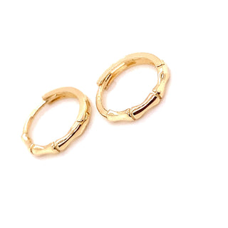 9ct Yellow Gold Bamboo Hoops