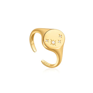 Ania Haie Gold Starry Kyoto Opal Adjustable Signet Ring