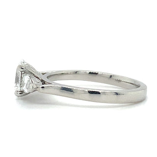 Cynthia - Platinum 1.01ct Lab Grown Oval and Side Pear Diamond Ring