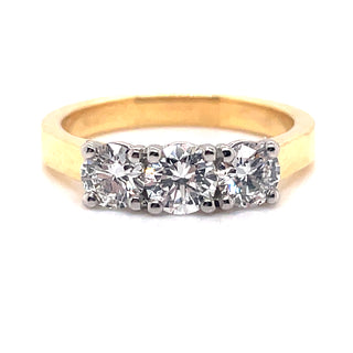 Leanna - 18ct Yellow Gold 1ct Three Stone Earth Grown Diamond Engagement Ring