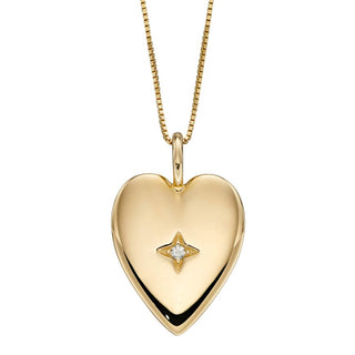 Gypsy Set Diamond Heart Pendant In Yellow Gold (GP2291)