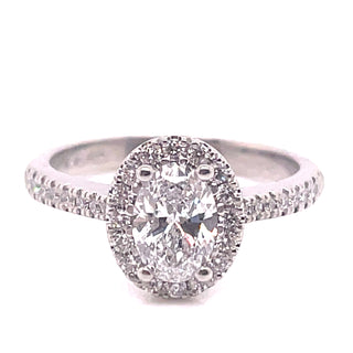 Zoey - Platinum 1.18ct Oval Halo Earth Grown Diamond Ring