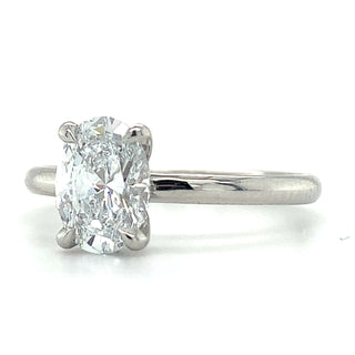 Valeria - Platinum 1.12ct Laboratory Grown Oval Solitaire with Hidden Halo