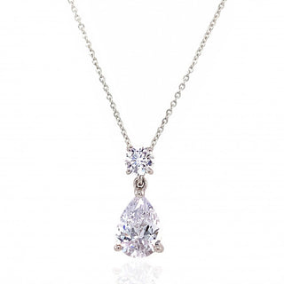 9ct White Gold Cubic Zirconia Pendant Necklace