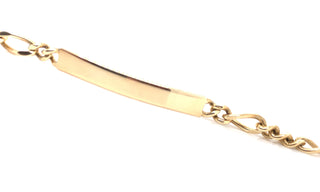 9ct Yellow Gold 3 to 1 Figaro Gents ID Bracelet
