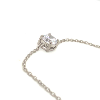 Sterling Silver Bracelet With Sparkling CZ Round Cut Stone