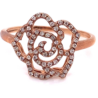 9ct Rose Gold Flower Diamond Ring