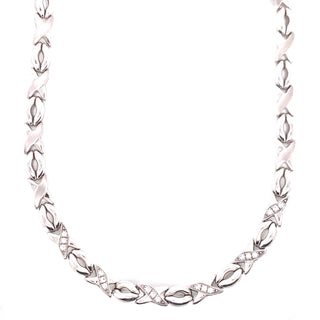 9ct White Gold Cz Necklace