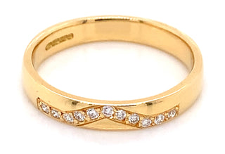 18ct Yellow Gold Pave Set 0.21ct Earth Grown Diamond Ring