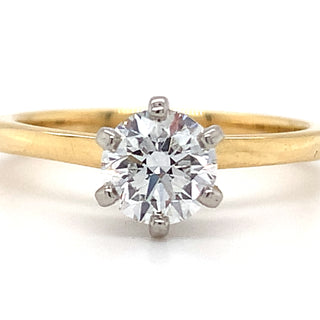 Dayna - 18ct Yellow Gold Six Claw 0.80ct Lab Grown Solitaire Diamond Ring