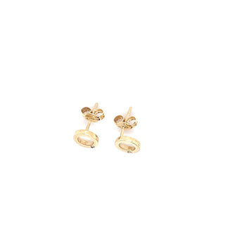 9ct Yellow Gold Open Circle Diamond Earrings
