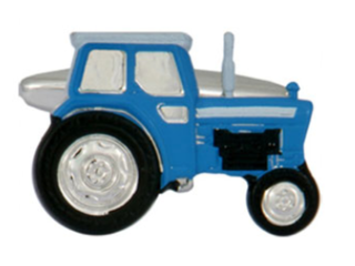 Blue Tractor Rhodium Plated Cufflinks 90-1296