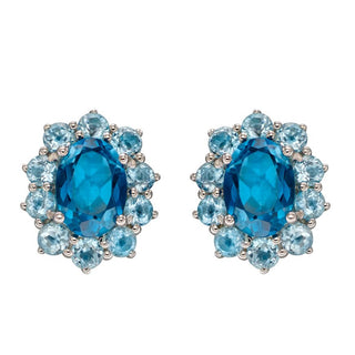 Blue Topaz Earrings In White Gold (GE2346T)