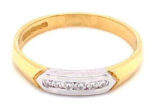 18ct Gold Two Tone Channel Set 0.20ct Diamond Ring