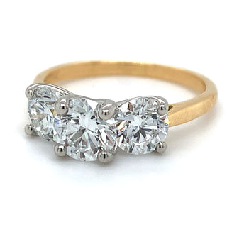 Cliodhna - 18ct Rose Gold 2ct Three Stone Lab Grown Diamond Ring