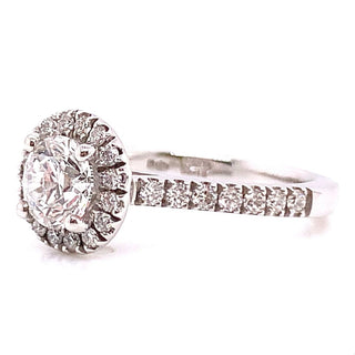Willow Platinum Round Brilliant Halo Diamond Engagement Ring