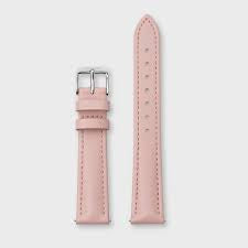 Cluse Strap 16mm Leather Pink, Silver Colour