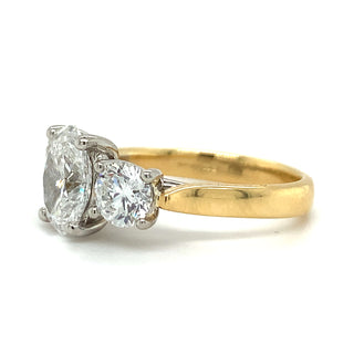Georgina - 18ct Yellow Gold 2.53ct Lab Grown Oval Diamond Ring with Side Stones