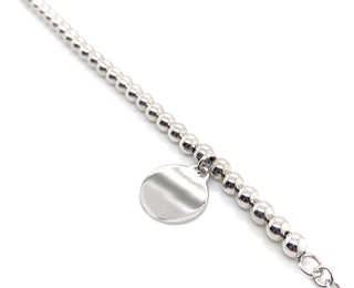 Sterling Silver Ball And Engravable Disc Bracelet