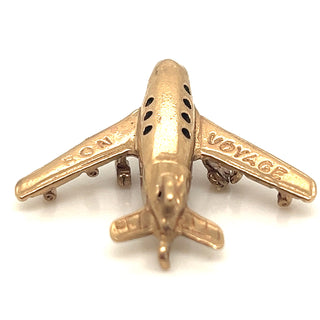 Vintage Aeroplane Charm 9ct Gold