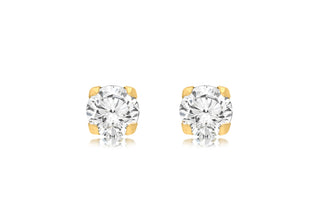 9ct Yellow Gold 5mm Round Cz Stud Earrings