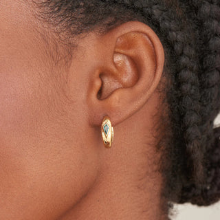 Ania Haie Gold Teal Sparkle Dome Hoop Earrings