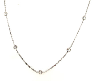 Sterling Silver CZ Rubover Necklace