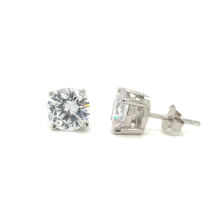 Sterling Silver Round Cz Stud Earring