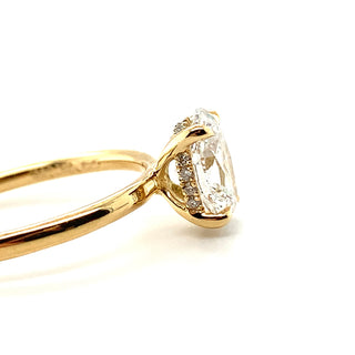 Millie - 18ct Yellow Gold 1.09ct Lab Grown Oval Solitaire with Hidden Halo